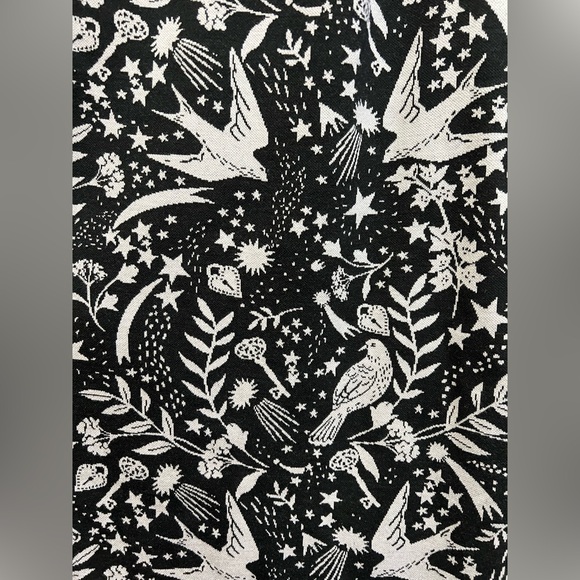 Boden Winifred Black Mystic Woodland Jacquard Dress Black & White Bird‎ Heart - Picture 6 of 7